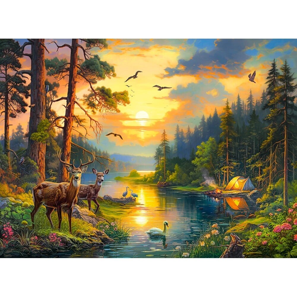 Castorland dėlionė Sunset over Forest River 3000 det. 1 Castorland dėlionė Sunset over Forest River 3000 det. 1
