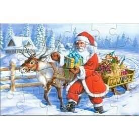 Castorland atvirukas - dėlionė 24 detalės Santa and Reindeer