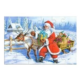 Castorland atvirukas - dėlionė 24 detalės  Santa and Reindeer