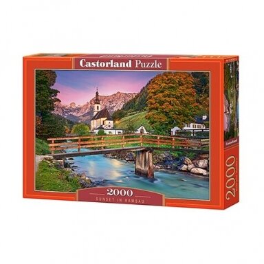 Castorland dėlionė Sunset in Ramsau 2000 det.