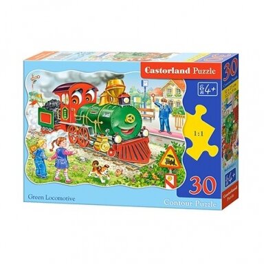 Castorland dėlionė Green Locomotive 30 det.