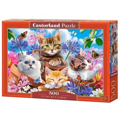 Castorland dėlionė Kittens with Flowers 500 det