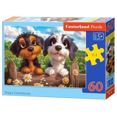 Castorland dėlionė Happy Duchhunds 60 det