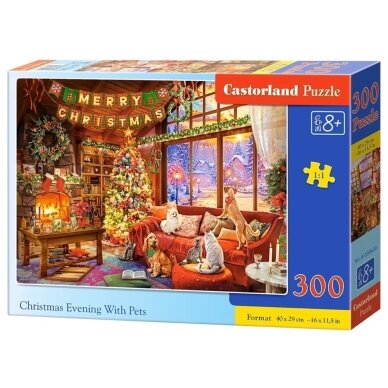 Castorland dėlionė Christmas Evening With Pets 300 det Castorland dėlionė Christmas Evening With Pets 300 det