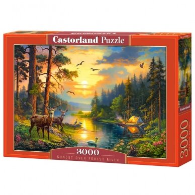 Castorland dėlionė Sunset over Forest River 3000 det. Castorland dėlionė Sunset over Forest River 3000 det.