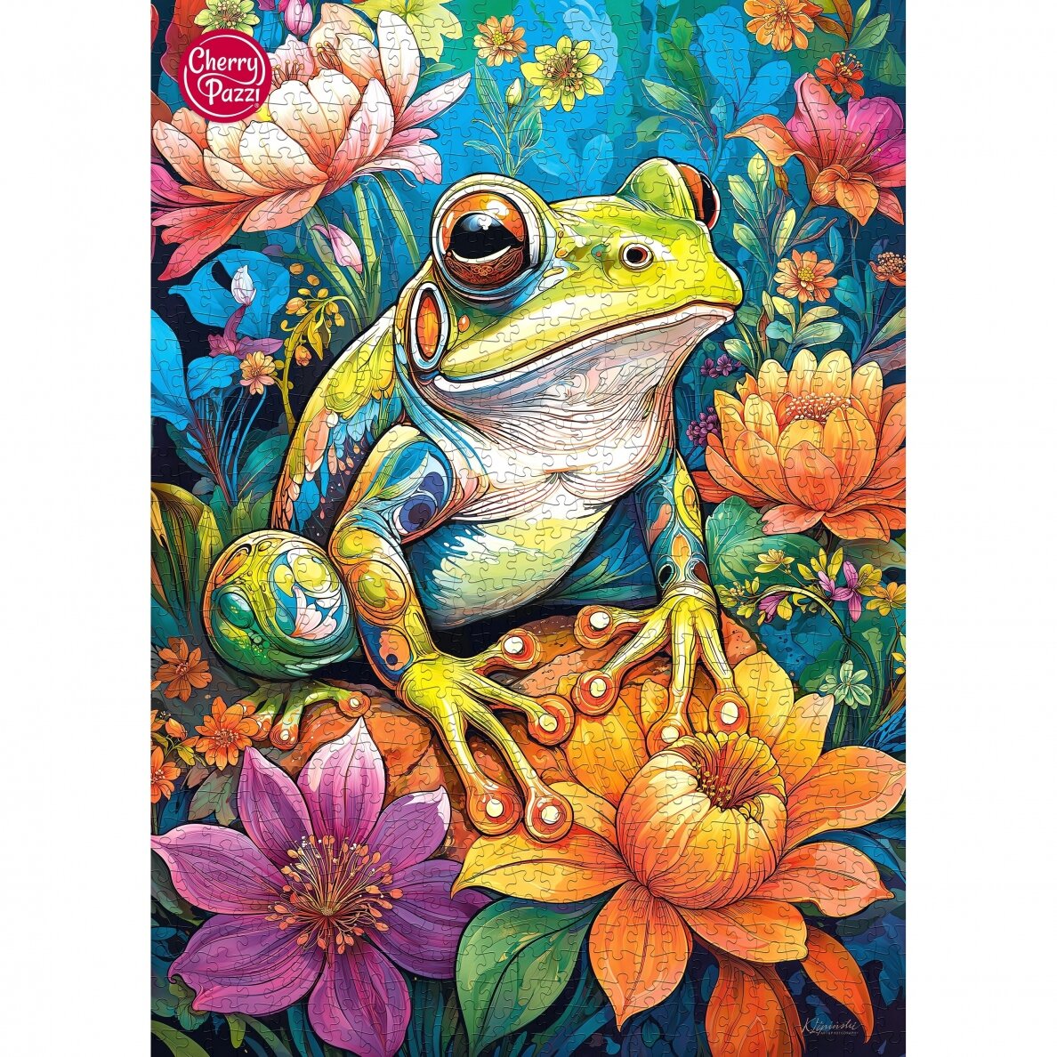 CherryPazzi dėlionė Flower Power Frog1000 det 5 CherryPazzi dėlionė Flower Power Frog1000 det 5