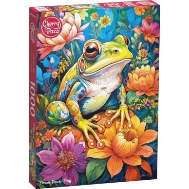 CherryPazzi dėlionė Flower Power Frog1000 det CherryPazzi dėlionė Flower Power Frog1000 det