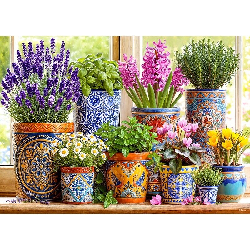 CherryPazzi dėlionė  Pottery in Bloom 1000 det 4