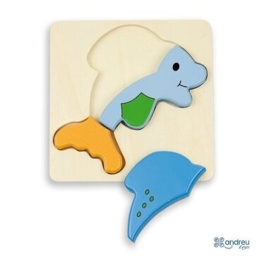 Dėlionė medinė Delfinas, 14 cm Dėlionė medinė Delfinas, 14 cm