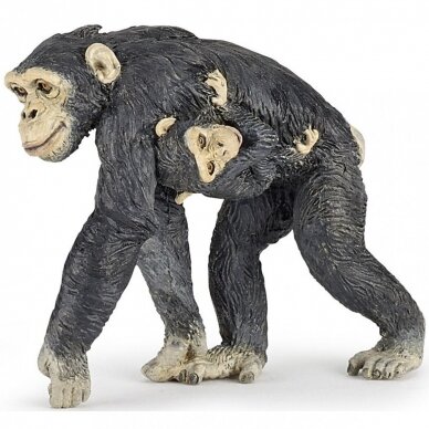 PAPO Figūrėlė Šimpanzė su jaunikliu 7 cm