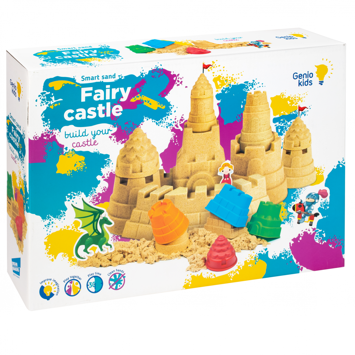 Genio kids rinkinys išmanusis smėlis Pasakų pilis su formelėmis, 1kg 1