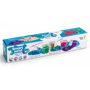 Genio kids išmanusis smėlis rinkinys 5 spalvos, 750 g