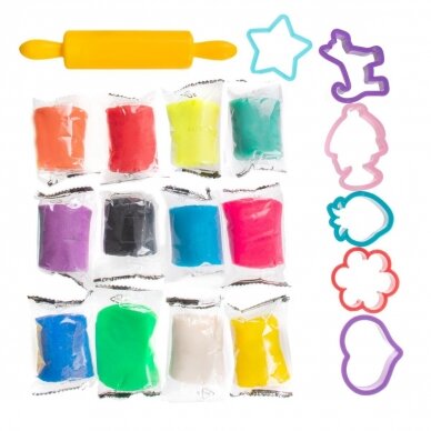 Genio kids  plastilinas - modelinas 12 spalvų su formelėmis 3