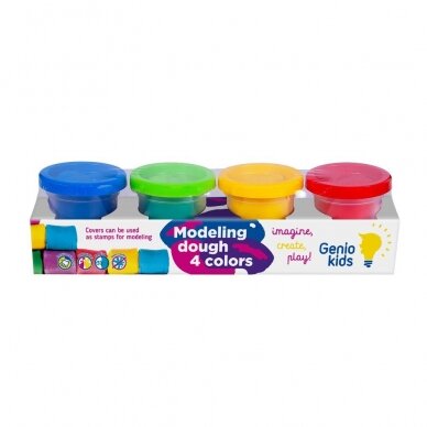 GENIO KIDS Natūralus plastilinas - modelinas, 4 spalvos GENIO KIDS Natūralus plastilinas - modelinas, 4 spalvos