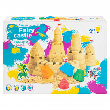 Genio kids rinkinys išmanusis smėlis Pasakų pilis su formelėmis, 1kg Genio kids rinkinys išmanusis smėlis Pasakų pilis su formelėmis, 1kg