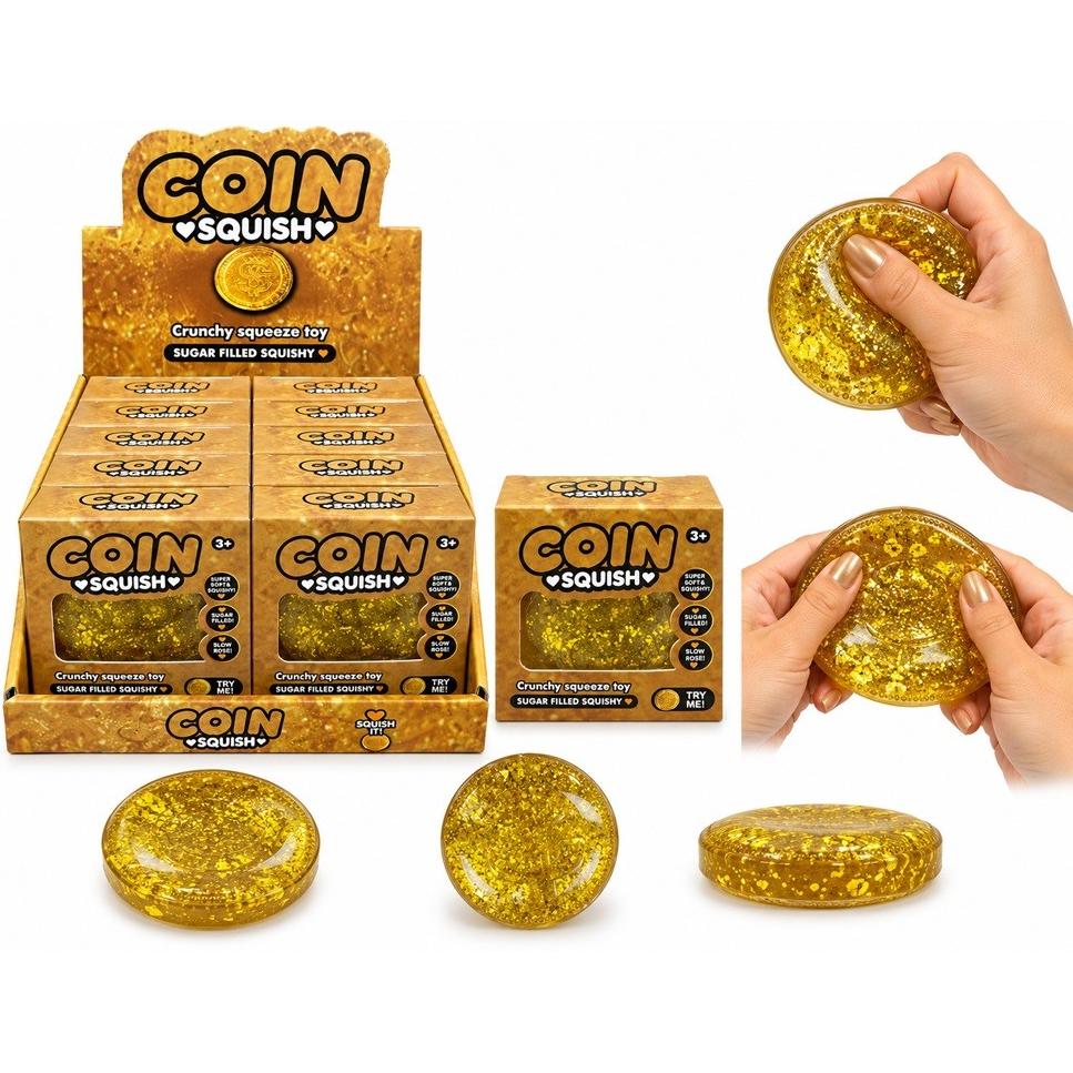 Coin squish antistresinis žaislas slow rising Moneta 8 cm Coin squish antistresinis žaislas slow rising Moneta 8 cm