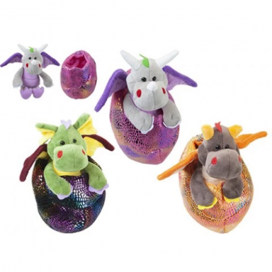 Minkštas drakonas kiaušinyje 20 cm Minkštas drakonas kiaušinyje 20 cm
