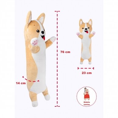 Fancy minkštas žaislas pagalvė šuo korgis Vaflis 70 cm 4