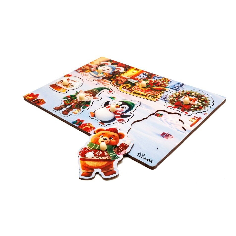PUZZLEOK Dėlionės su išimamomis detalėmis ir rankenėlėmis 7 det 1 PUZZLEOK Dėlionės su išimamomis detalėmis ir rankenėlėmis 7 det 1