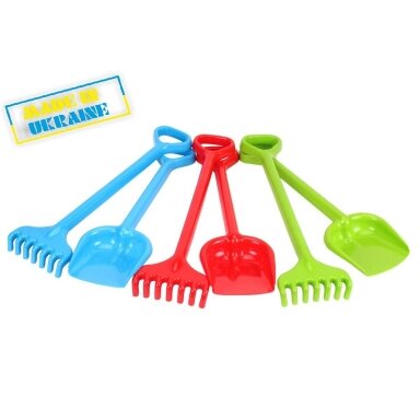 Technok smėlio rinkinys kastuvas ir grėblys 50 cm Technok smėlio rinkinys kastuvas ir grėblys 50 cm