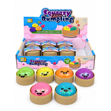 Kids Fun Squishy Dumpling žaislas su blizgučiais 5,5 cm