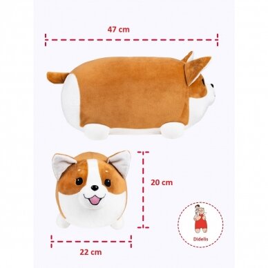 Fancy minkštas žaislas pagalvė šuo korgis Cinamonas 41 cm 2