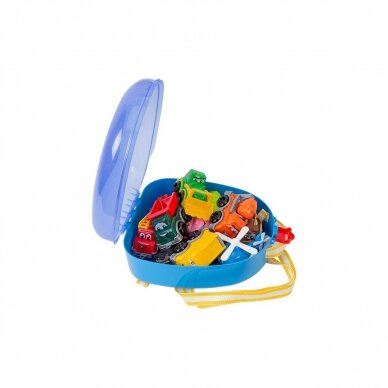 Technok mini mašinėlių rinkinys kuprinėje 2 Technok mini mašinėlių rinkinys kuprinėje 2