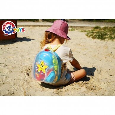 Technok smėlio rinkinys kuprinėje 27 cm 4 Technok smėlio rinkinys kuprinėje 27 cm 4